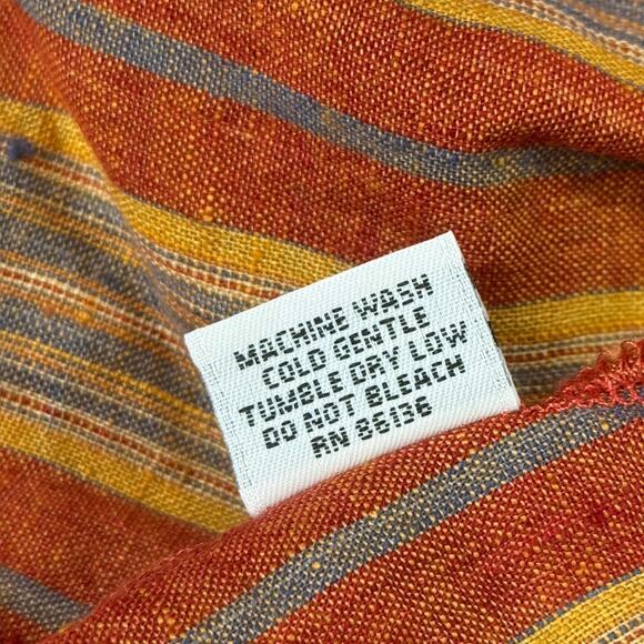 Bryn Walker Etta Red Yellow Striped Woven Cotton Cowl Neck Sleeveless Tank Top S - Picture 11 of 11